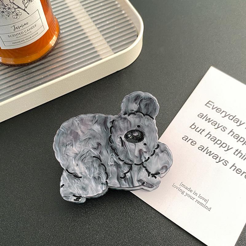 

Fashionable Acrylic Koala Hair Clips In Large And Small Perfect For Occasions All Gray Small