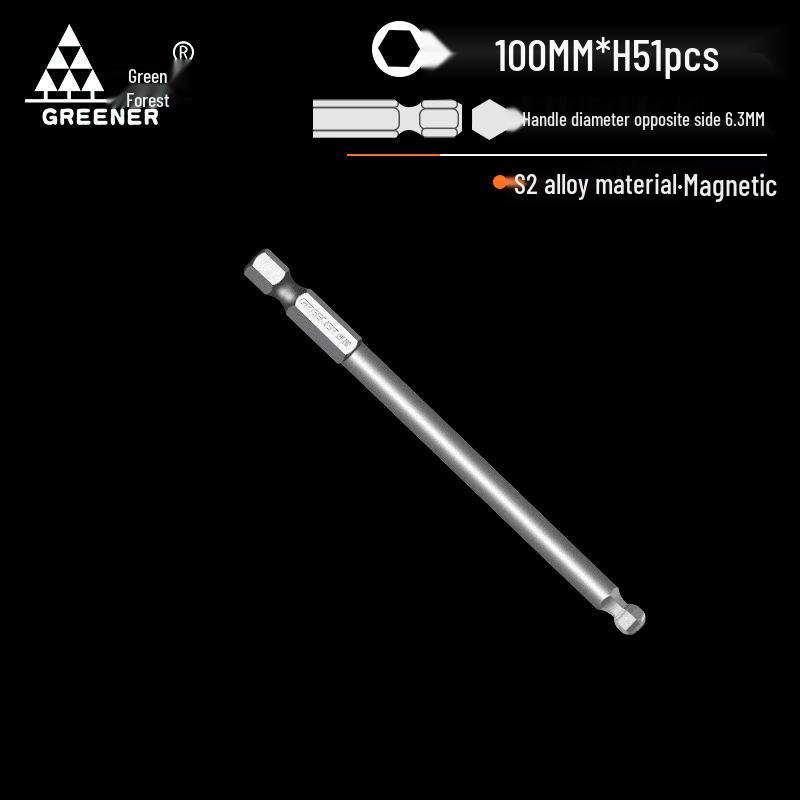 Green Forest High-Hardness Ball Head Magnetic Hex Screwdriver for Electric & Hand Drills