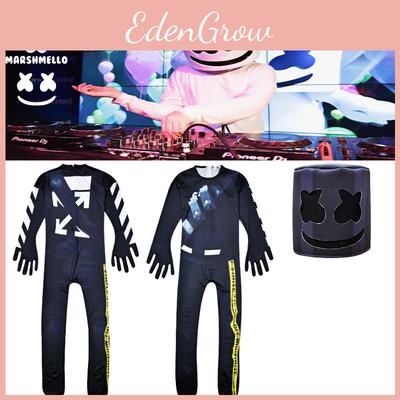 Kids Marshmallow Dj Costume Jumpsuit With Smile Face Hat Perfect For Halloween And Christmas!