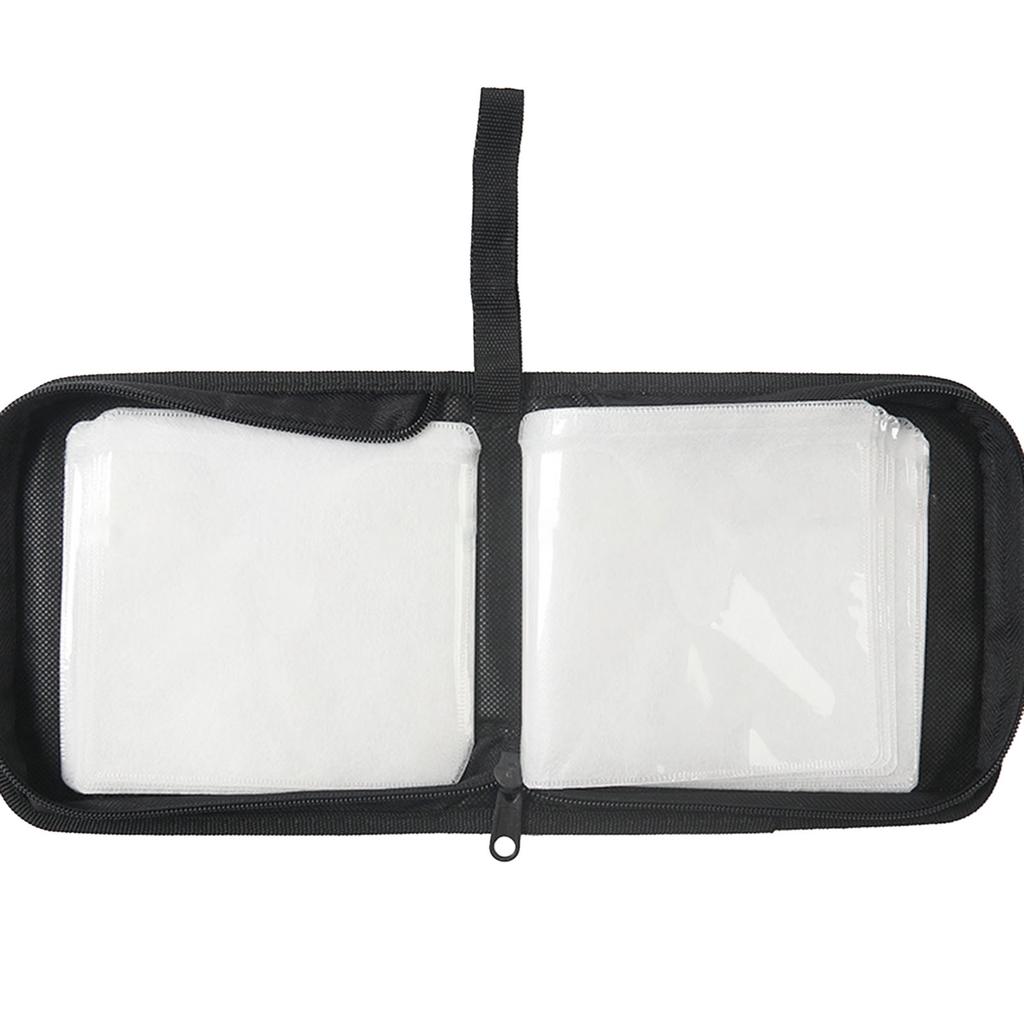 Portable CD DVD Case- 40 Capacity Mercerized Fabric CD Storage Bag Holder with Zipper for Home Car CD DVD Box Bags