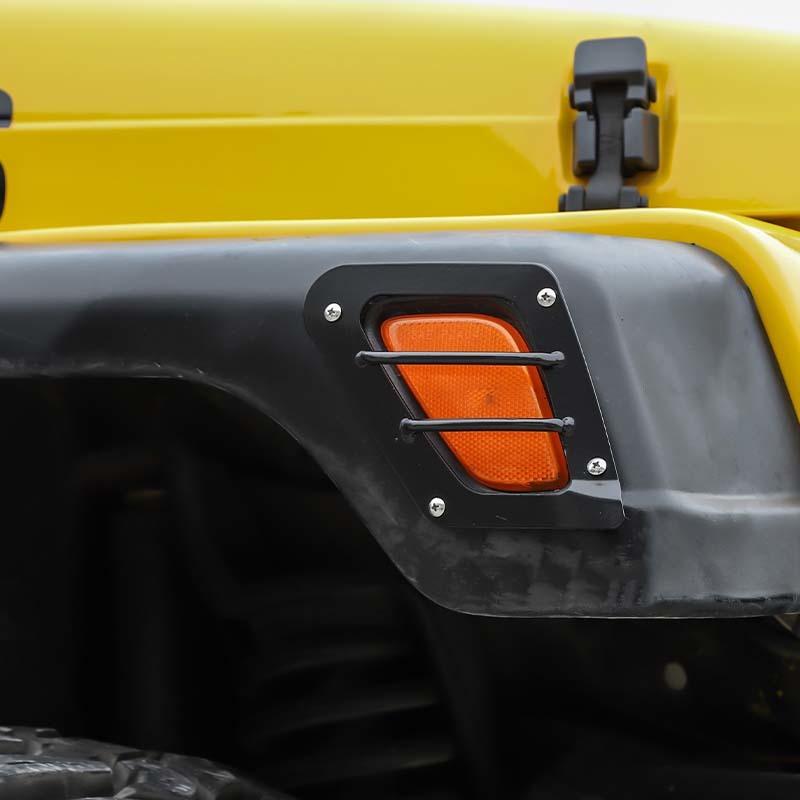 Car Headlight Turn Signal Light Decoration Wheel Brow Lampshade Cover Stickers For Jeep Wrangler TJ 1997-2006 Exterior Accessories