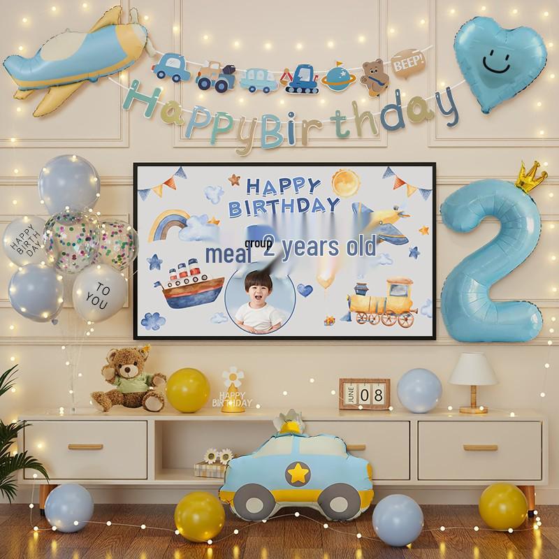 Dekorationen zum 2. Geburtstag für Kleinkinder Jungen: Ballons & Party-Aufbau für 2-3-Jährige Balloon Birthday Package