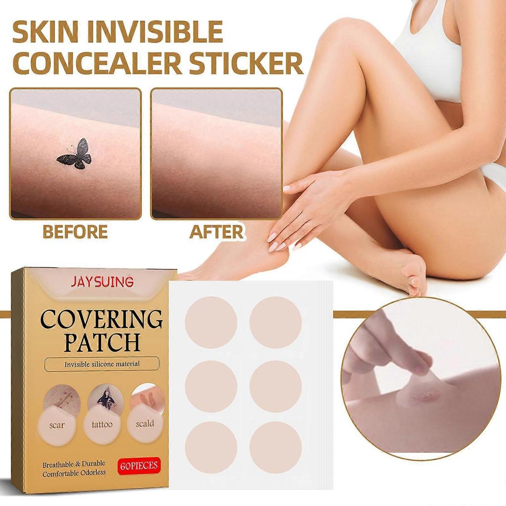 Skin Invisible Concealer Patch Skin Scar Tattoo Acne Mark Cover Patch Waterproof Skin Color Invisible Patch 60pcs