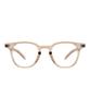 Oateu Ken Brown Crystal Square Transparent Horn-Rimmed Glasses