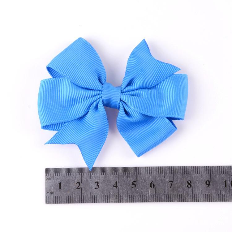 8x8cm 1PC Solid Color Grosgrain Ribbon Bows Clips Hairpin Girl's Hair Bowties Boutique Hair Clip Headwear Kids Hair Accessories