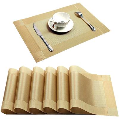 6-teiliges Set, Tischset, PVC, wasserdicht, Tischset, Küchenunterlage, öldicht, für Kaffee, Esstisch, Servietten, Heimdekoration