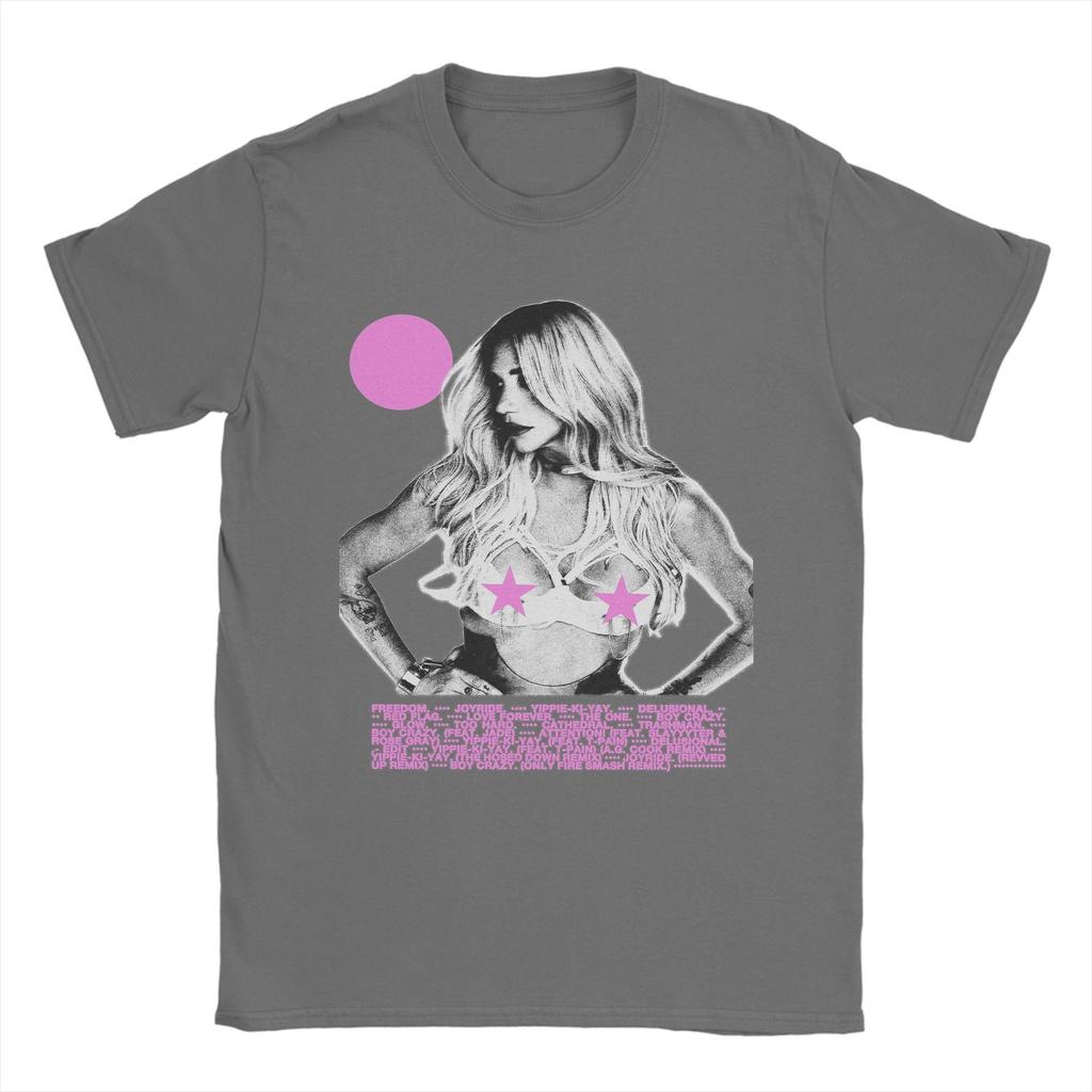 Singer Kesha TOUR TShirt Beach  Cotton TShirts For Unisex Trending Custom DIY Tee Shirt ShortSleeved Y2K Fun Tops