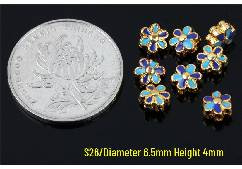 DIY Brass Cloisonné Jingtai Blue Enamel Star  Moon Bodhi Filigree Accessories