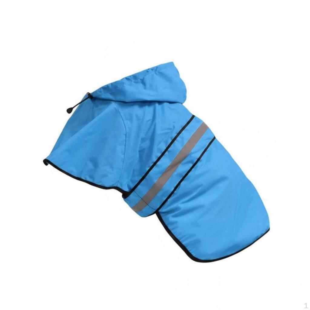 Dog Raincoat Leash Hole Design Hooded Rain Jacket Easy To Clean Reflective Pet Slicker for Rainy