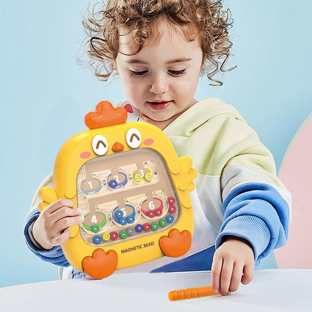 Magnetic Color and Number Maze Chicken for Children Aged 3 to 6: Magnetic Magnet Color And Counting Maze Chicken Design Color