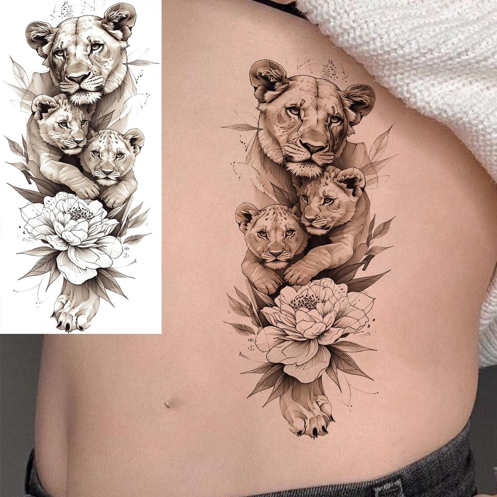 1 list Unikátní Akvarelový Lev Tygr Zvířata Dočasné Tetování Dlouhotrvající Vodotěsný Liška Sova Falešná Tetovací Nálepka Body Art Tetování
