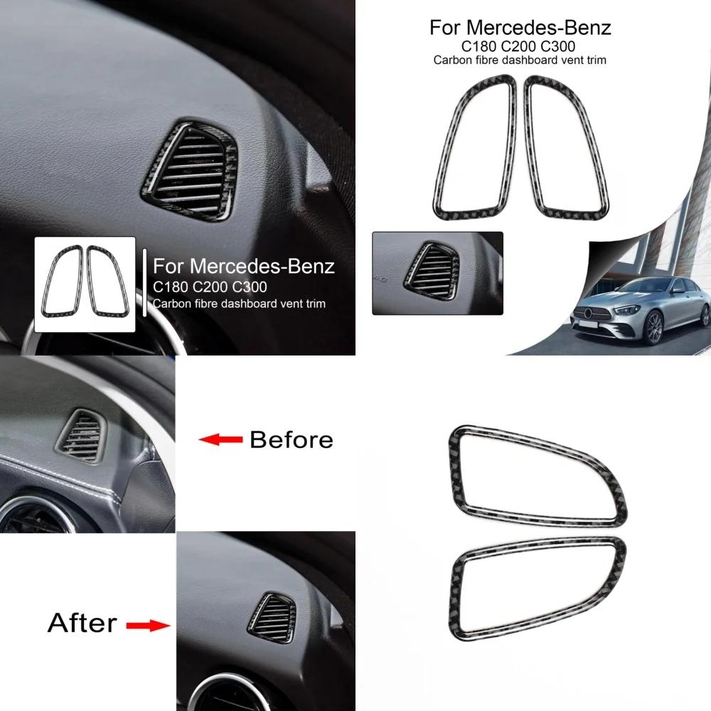 Carbon Fiber Dashboard Air Vent Trim for Mercedes W205 C180 C200 C300 C GLC Class 2015-2022