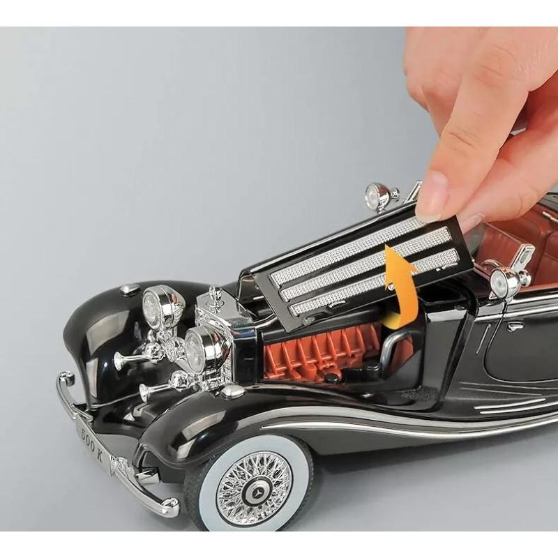 1/24 Mercedes Benz 1936 500K Classic Vintage Alloy Diecast Car Model Sound Car