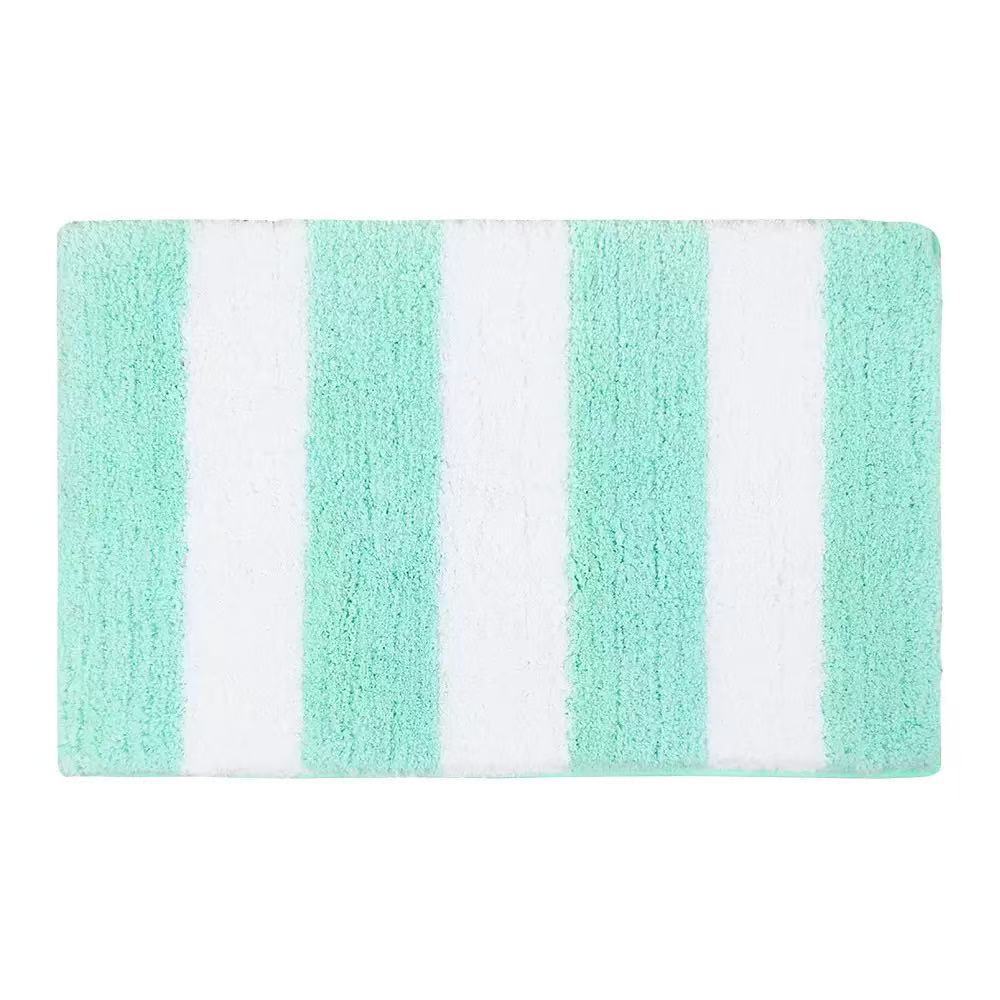 Bathroom Kitchen Waterproof Non-Slip Carpet Black-White Gray-White Striped Cashmere-Like Printed Absorbent Entry Door Non-Slip Mat
