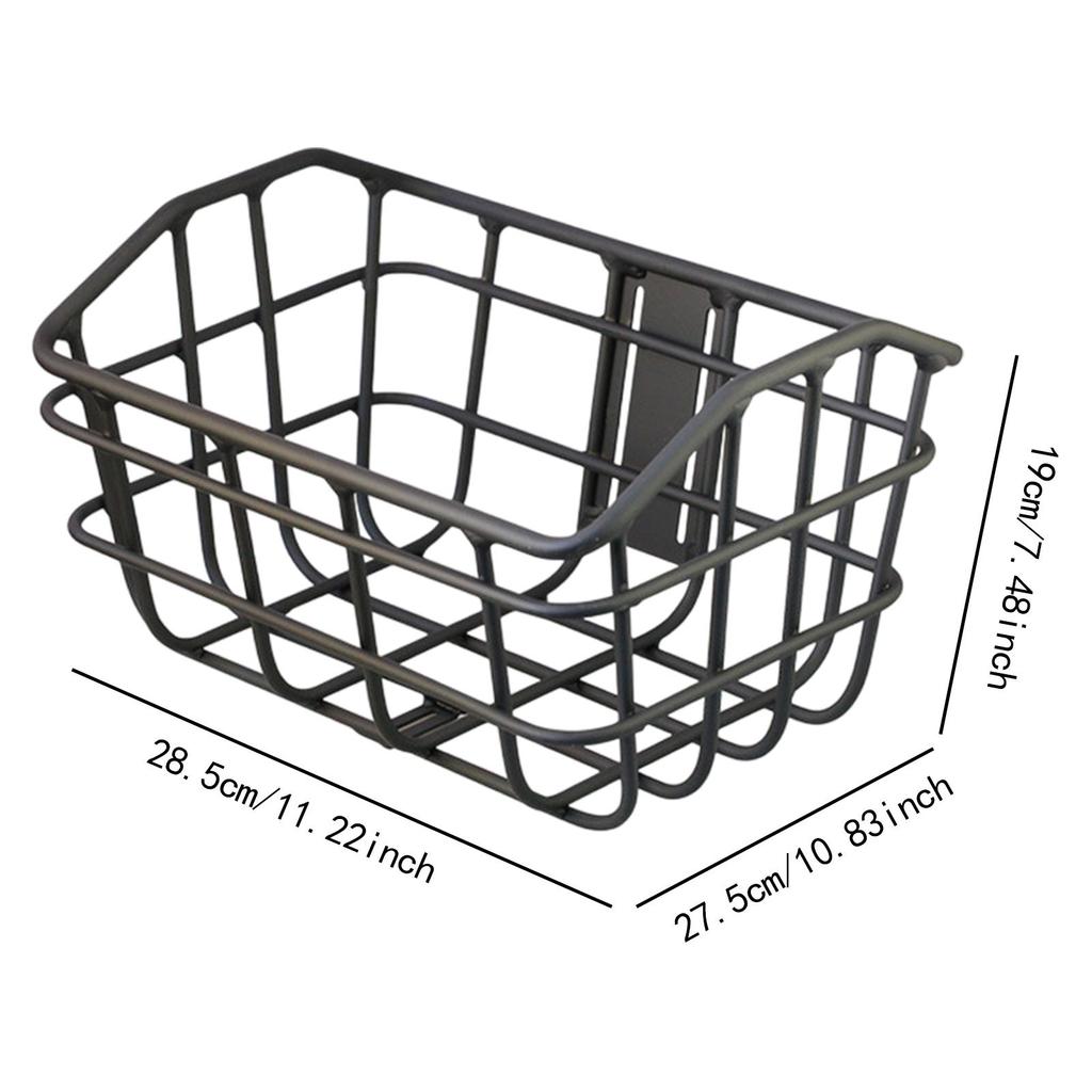 Bike Basket Front Large Capacity Convenient Assemble Aluminum Alloy Sturdy Accessory Black Cargo Container for Pet Transport