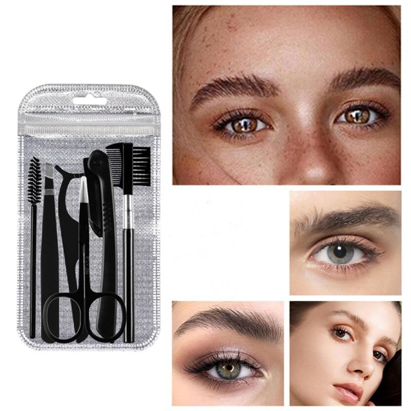 Eyebrow Razor Scissors Tweezers Eyebrow Kit Women Eyebrow Trimmers Set Beauty Tools Brow Shaping Brow Cutting Eyelash Clip Comb