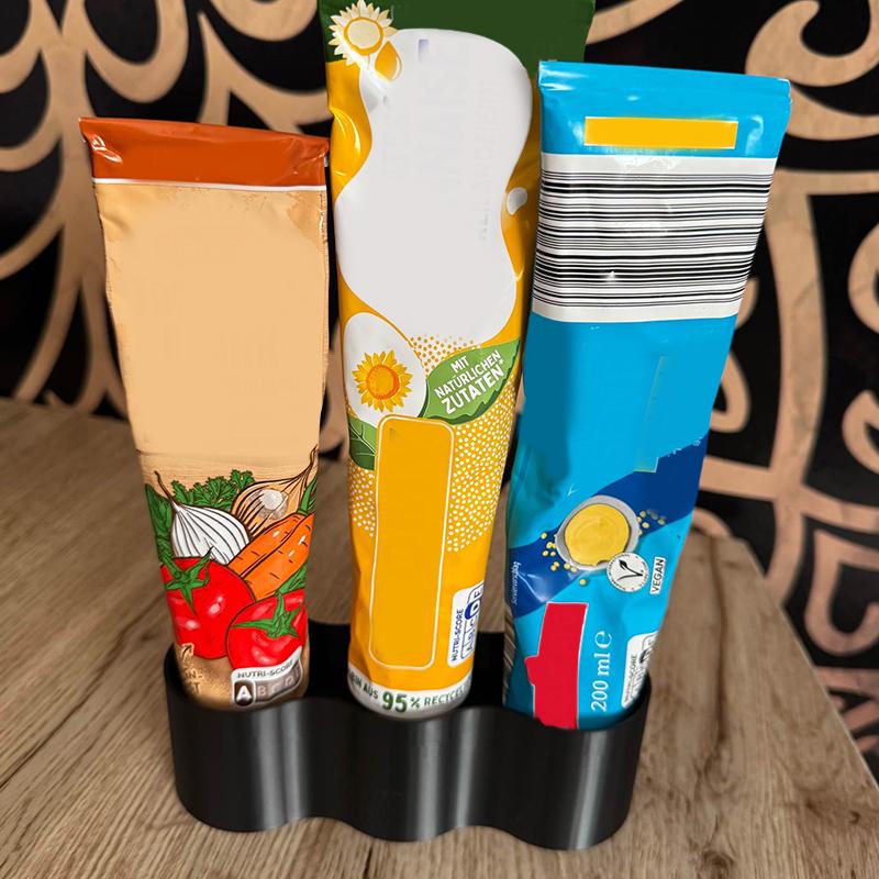 For Mustard, Mayo, Tomato Paste Etc Refrigerator Tube Storage Rack Fridge Plastic Tube Holder Storage Box Space-Saving