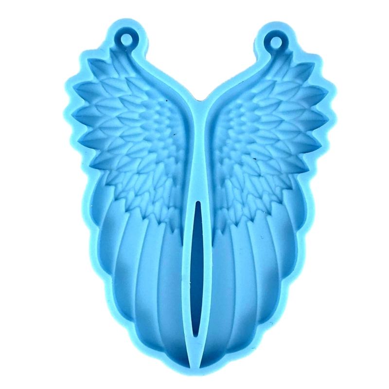 Diy Crystal Epoxy Earrings Mold Dangle Pendant Decorations Mold Three-dimensional Angel Wing Mirror Silicone Mold