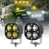 Lumină de lucru cu LED de 3 inchi, 40 W, reflector pătrat, fascicul de inundație, lumini de conducere pentru motociclete