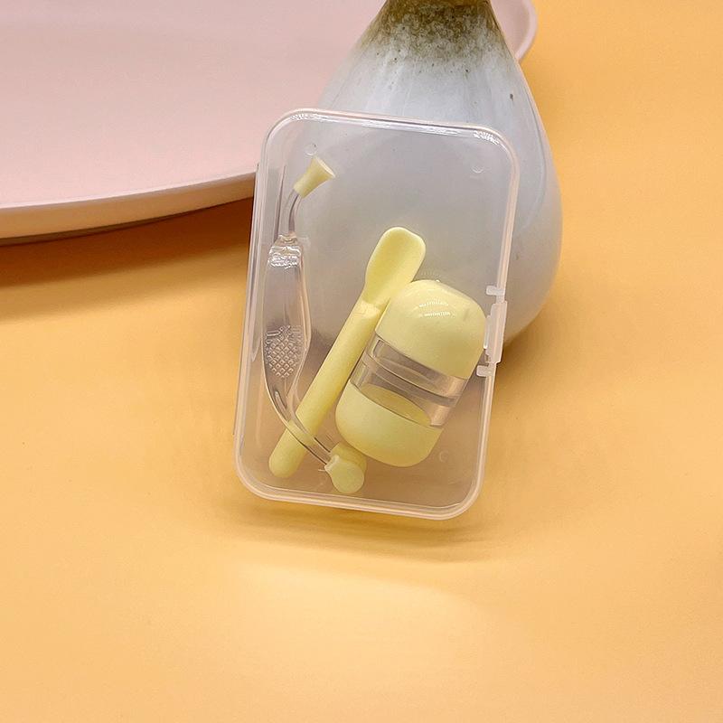 

Tweezers Contact Lens Kit Transparent Travel Contact Lens Case Contact Lens Box Compact For Travel Women Office жёлтый