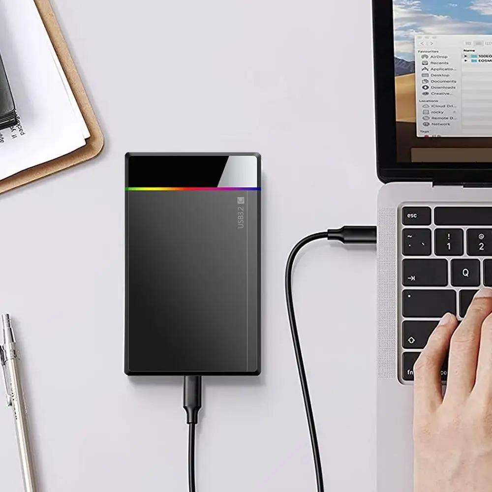 2,5palcový Beznástrojový RGB Mobilní Box na Pevný Disk USB 3.2 5Gbps Notebook Pevný Disk SSD HDD Kryt Typ C 3.1