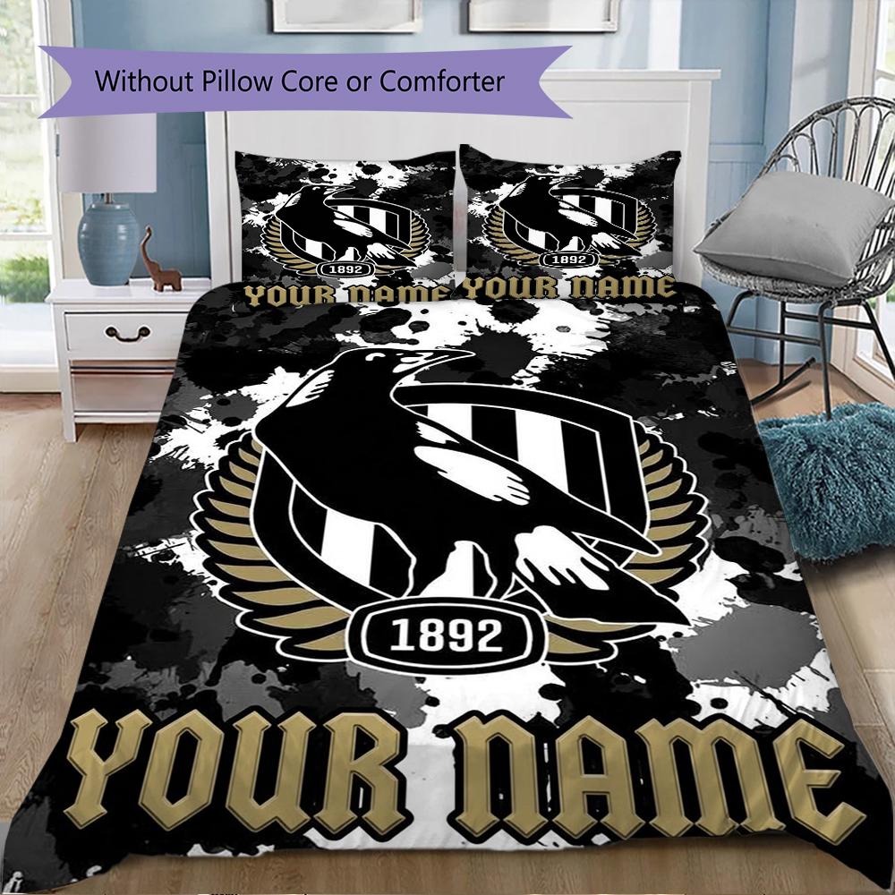 Custom Name Collingwood Pattern Bedding uilt Set uilt Cover Pillowcase Home Decoration Birthday Gift (1*duvet cover+2*pillowcase without core)