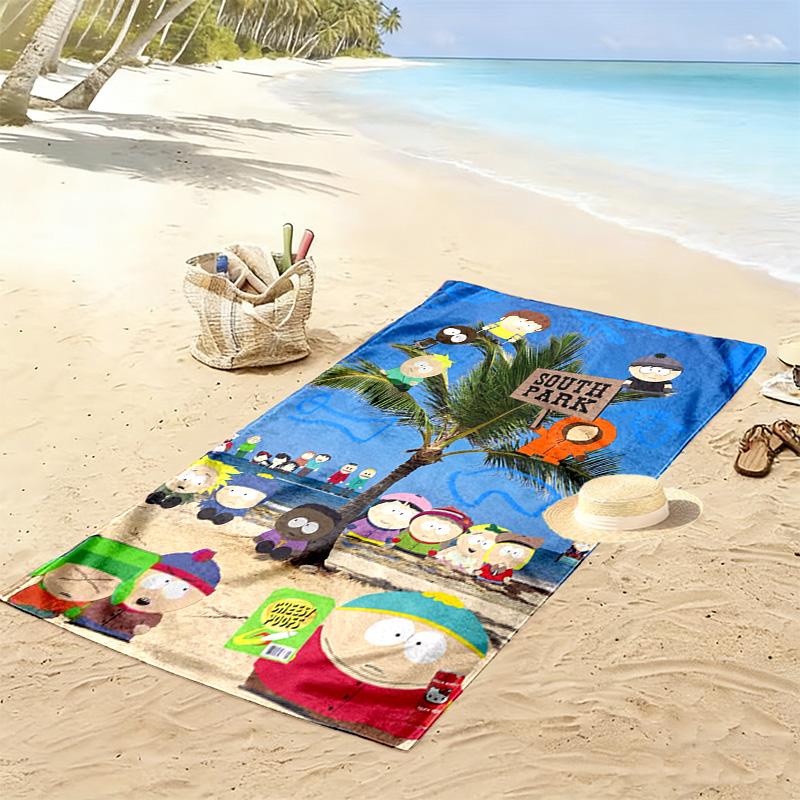 Cartoon Park South Print Beach Towel, Large Soft Quick Dry Towel for Beach Camping Swimming