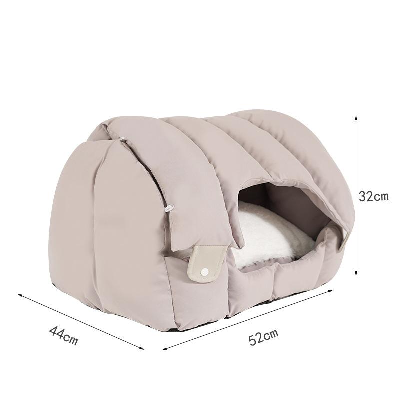 

Двойное арочное гнездо для кошек, полностью закрытое теплое гнездо для кошек, мягкий и удобный диван-гнездо для домашних животных, универсальное гнездо для кошек и собак 52*44*32 cm