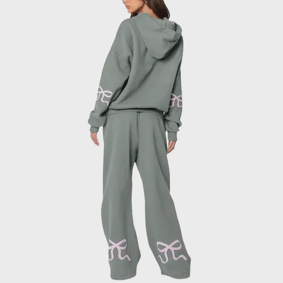 Costum pulover sport de exterior pentru femei 2025 cu imprimeu fundă