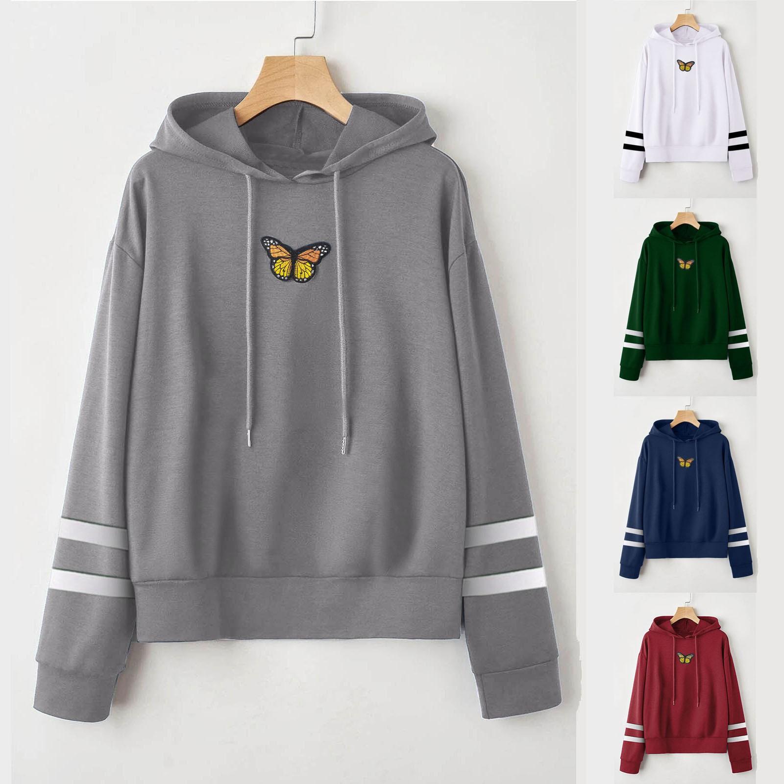 

Женская толстовка-бабочка с длинным рукавом с карманом пуловер туника топ блузка