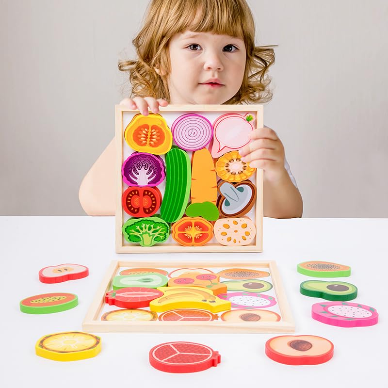 Shinse Wooden Shape Matching Puzzle for Ages and Montessori Early Educational Fingertip and Geometry English Language Shape Boys and Girls Christmas