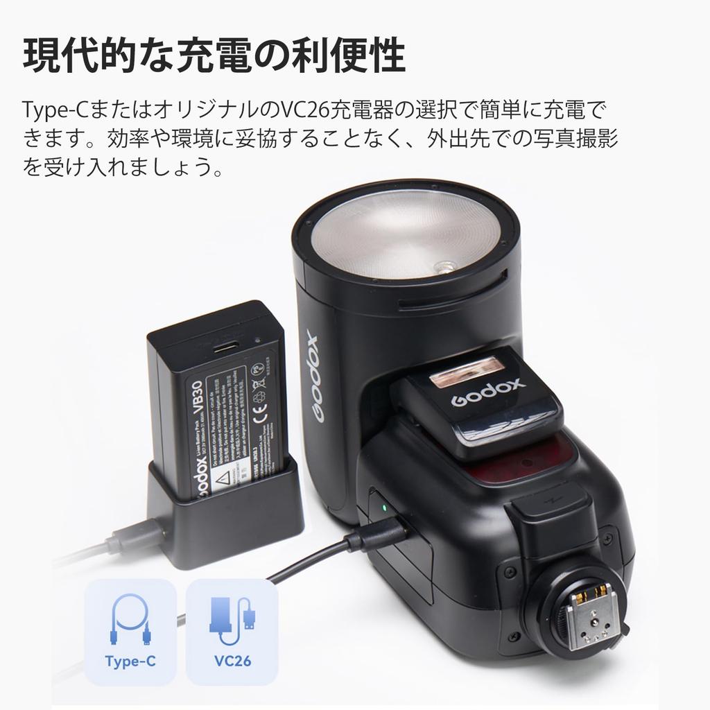 GODOX Camera HSS 76W TTL Split 2W LED Modeling Charging Powered by a VB30 Lithium Compatible with Nikon and Other Camera Models Upgraded V1Pro-NTTL