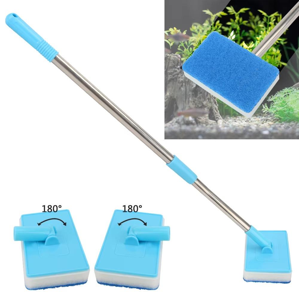 180° Adjustable Tank Sponge Cleaning Brush Double-Sided Algae Scraping Brush Aquarium Clean Brush