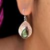 Labradorite 925  Silver Flower Texture Earrings, Pear Gemstone Handmade  Earrings, Gift For Her