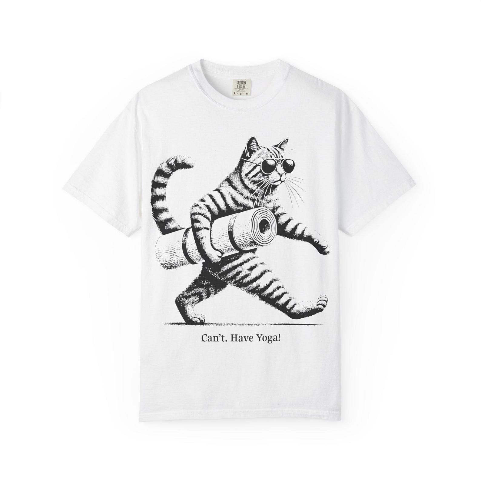 Yoga Cat T-Shirt: Vintage Retro Style Yogi Gift S
