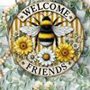 Metal Wall Art Welcome Bee Sign Vintage Home Bar Decor