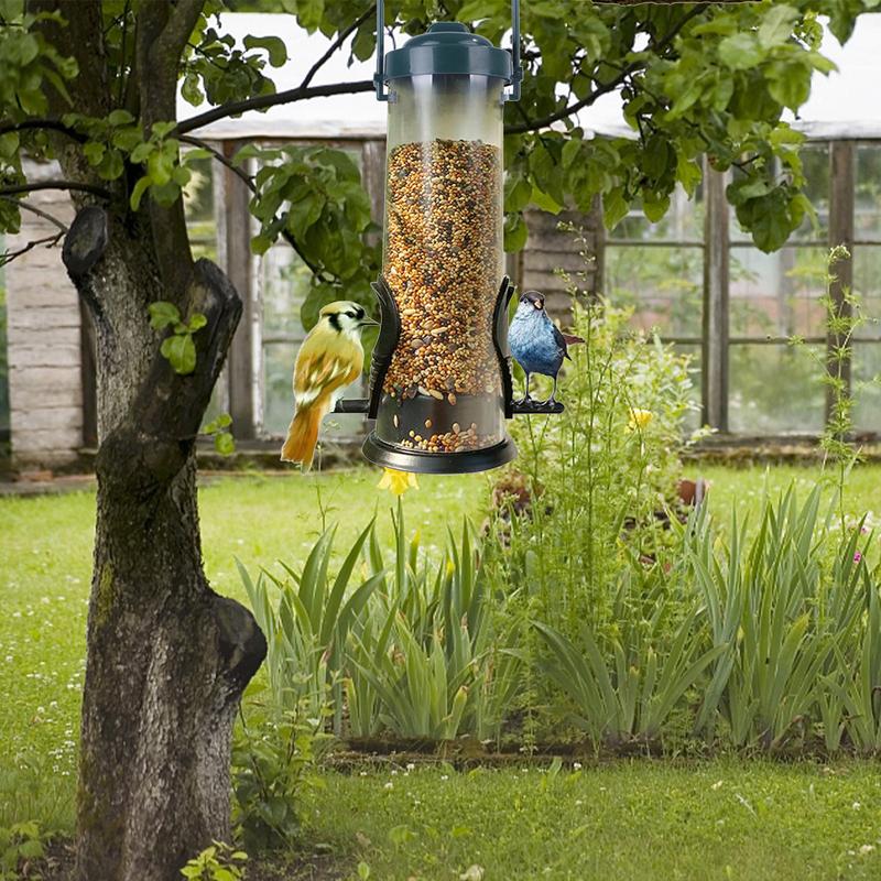 Mini Bird Feeder Squirrel Proof Bird Food Container Weather Resistant Tube Bird Feeders Rust-Proof Bird Food Food Dispenser
