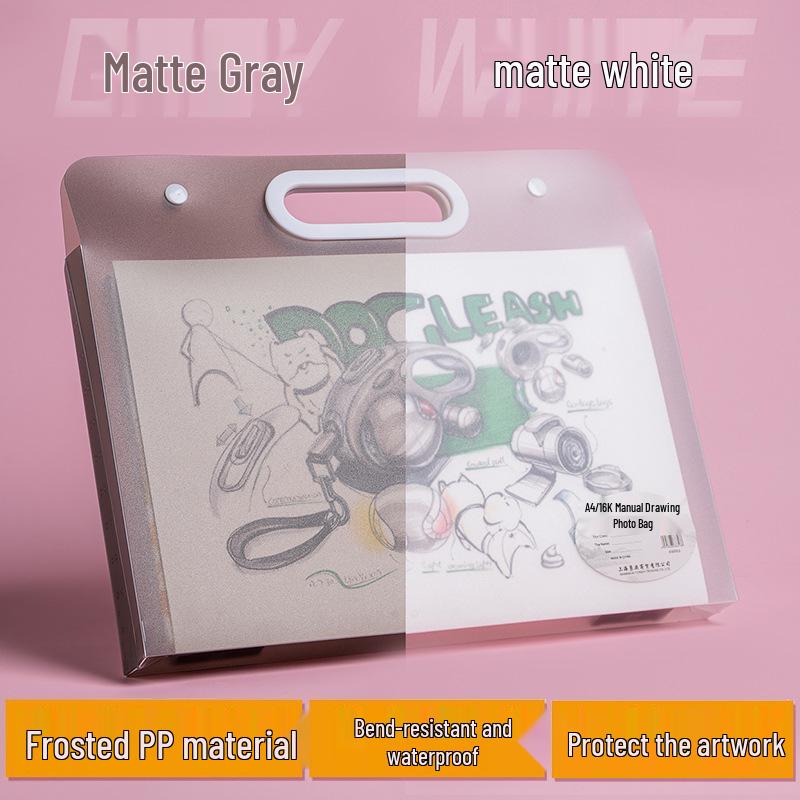 4K Mattierte Kunstmappe für Schüler - 8K Handtasche zur Aufbewahrung von Kunstwerken und Zeichenpapier.