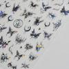 Luxury Black French Curve 5D Nail Art Sticker Asymmetric Artistic Lines Broken Pattern Fragments Self Adhesive Manicure Decal