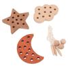 Threading Game Toys Educational Fun Wooden Cloud Star Moon Shaped Toddler Toy for Improving