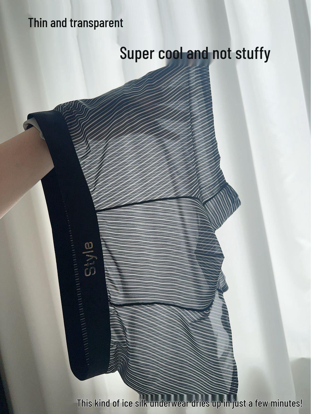 Антибактериальные мужские боксеры-брифы с ароматом камелии, ультратонкие, из ледяного шелка, 2025 XL