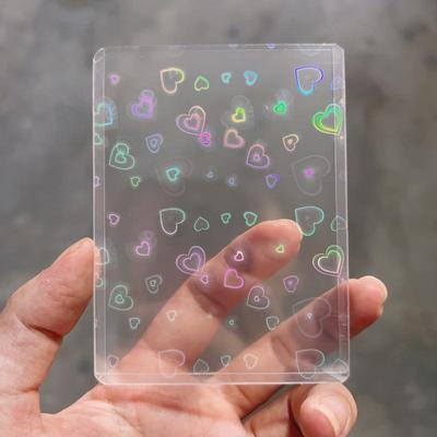 10Pcs Holographic Laser Clear Photocard Sleeves Waterproof Pvc Card Protector For Kpop Idol Photo Collecting Diy Scrapbook Decor