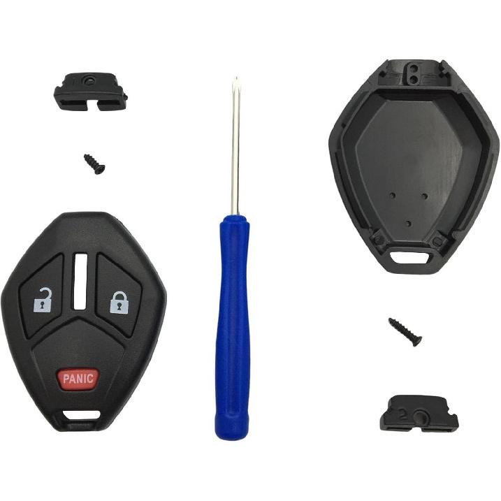 Remote Car Key Fob Cover Case Replacement fit for Mitsubishi Eclipse Endeavor Galant Lancer Outlander Keyless Entry Key Fob Shell (4 Button 1 Pcs) 3 Button 1 Pcs