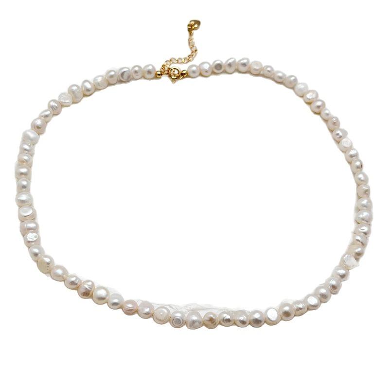 Barocker Süßwasserperlen-Choker - französischer Chic, elegant, minimalistisch, Alltagsstil