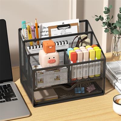 1 Stück Schreibtisch-Organizer aus Metall, Aktenhalter, Schreibwaren-Organizer, Metallregal, Schließfach, Stifthalter, geeignet für Büro/Schule/jeden Schreibtisch