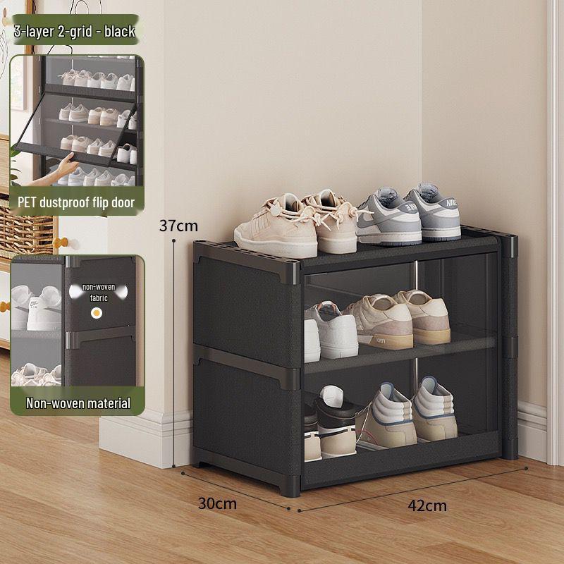 Sleek Transparent Flip-Top Multi-Layer Shoe Rack