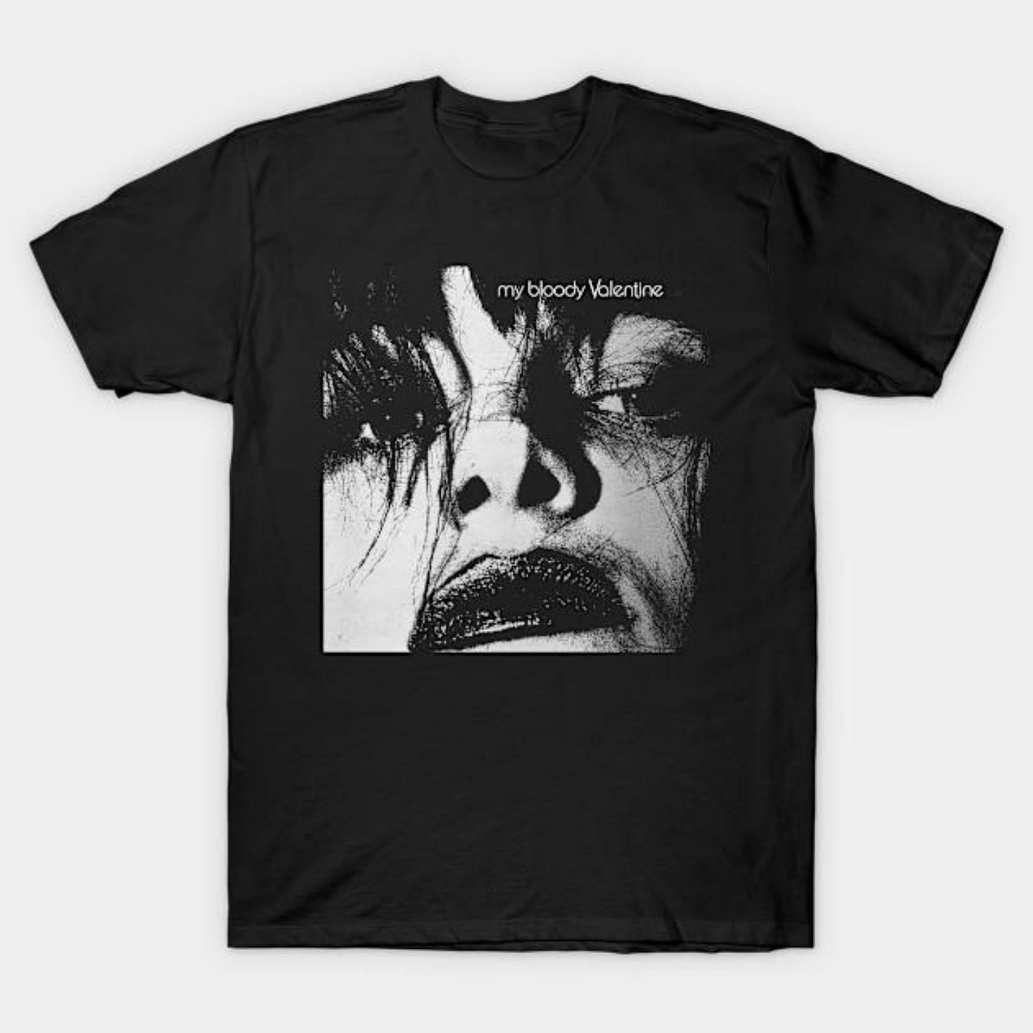 

Men Black Print T-shirt My Bloody Valentine - Feed Me With Your Kiss No-Cut Transfer Paper Print Cotton Tshirt XXXXXL чорний