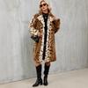 Women's clothing long loose autumn and winter environmentally friendly imitation fur coat new leopard print imitation rabbit fur coat