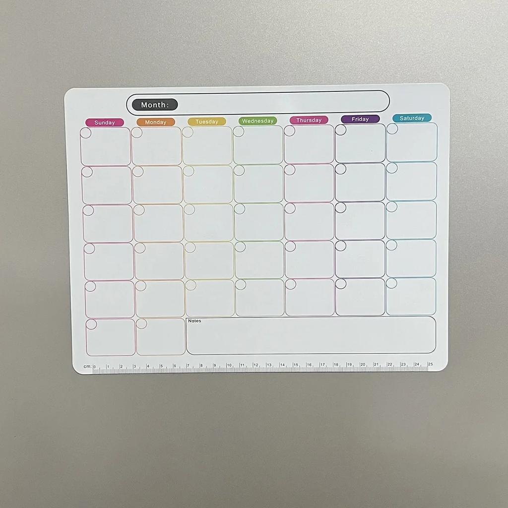 A Refrigerator Magnet ,monthly and Weekly Planner, Magnetic Calendar Sticker, Soft Magnetic Note Sticker, Message Board