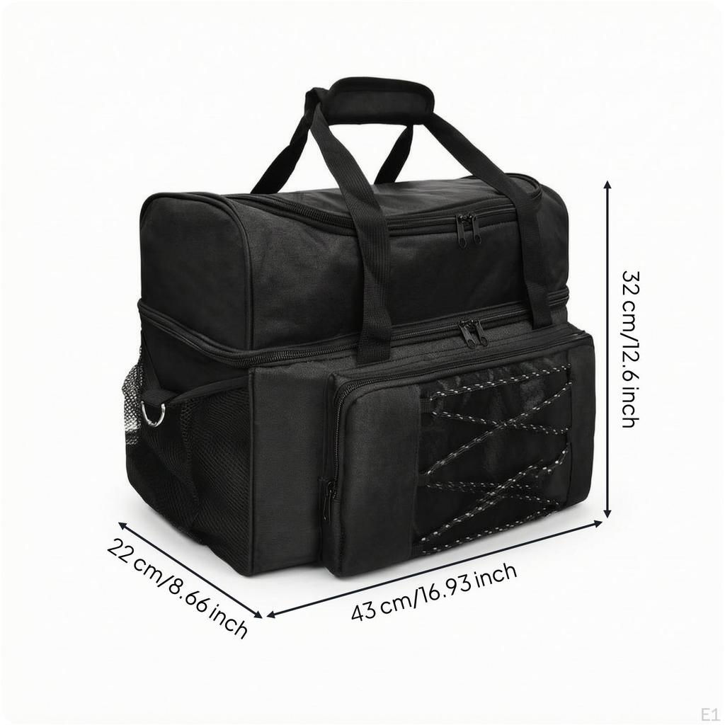 Bowling Bag with Shoe Compartment Smooth Zipper Duffel Padded for Bowlers, Athletes,